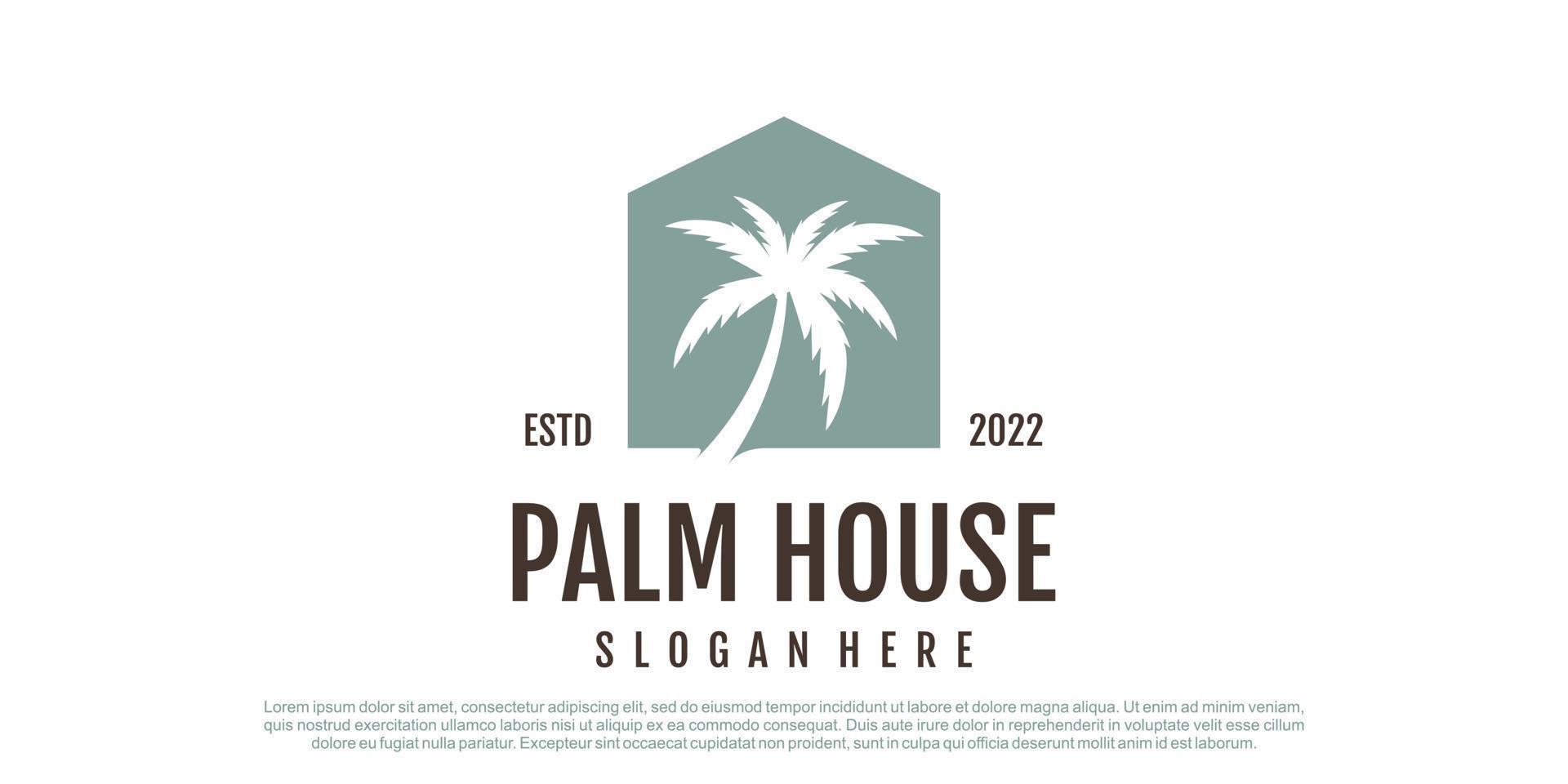 vector de diseño de logotipo de palma con idea de concepto creativo