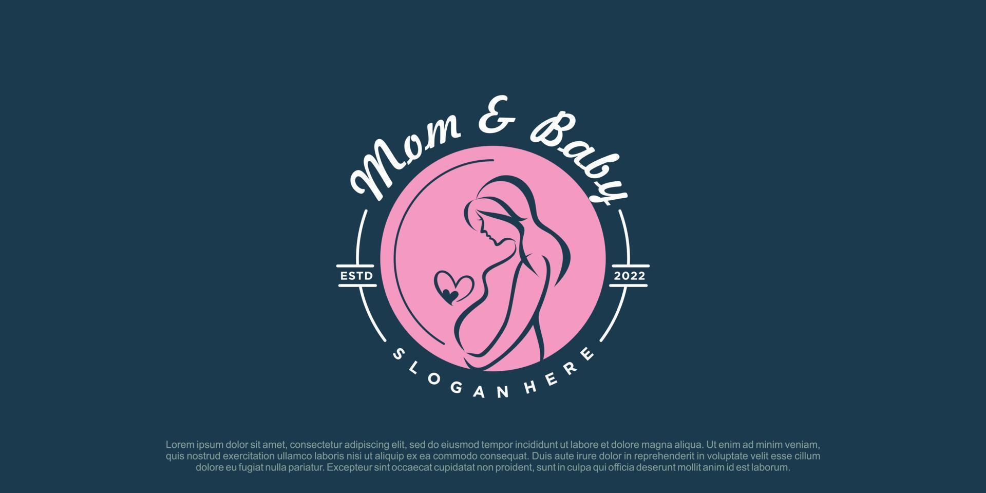 vector de diseño de logotipo embarazada con concepto único creativo