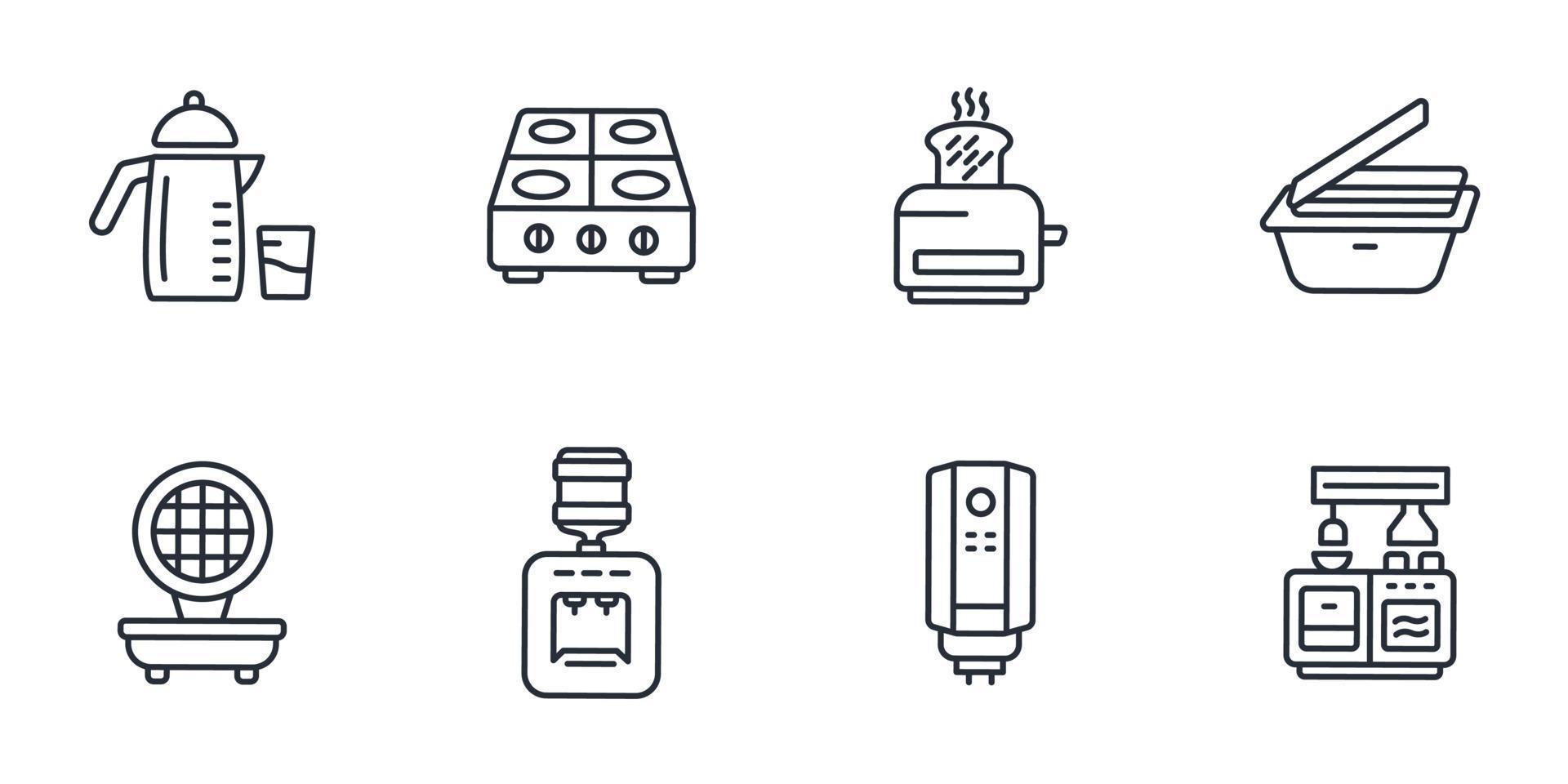 electrodomésticos de cocina iconos símbolo elementos vectoriales para infografía web vector