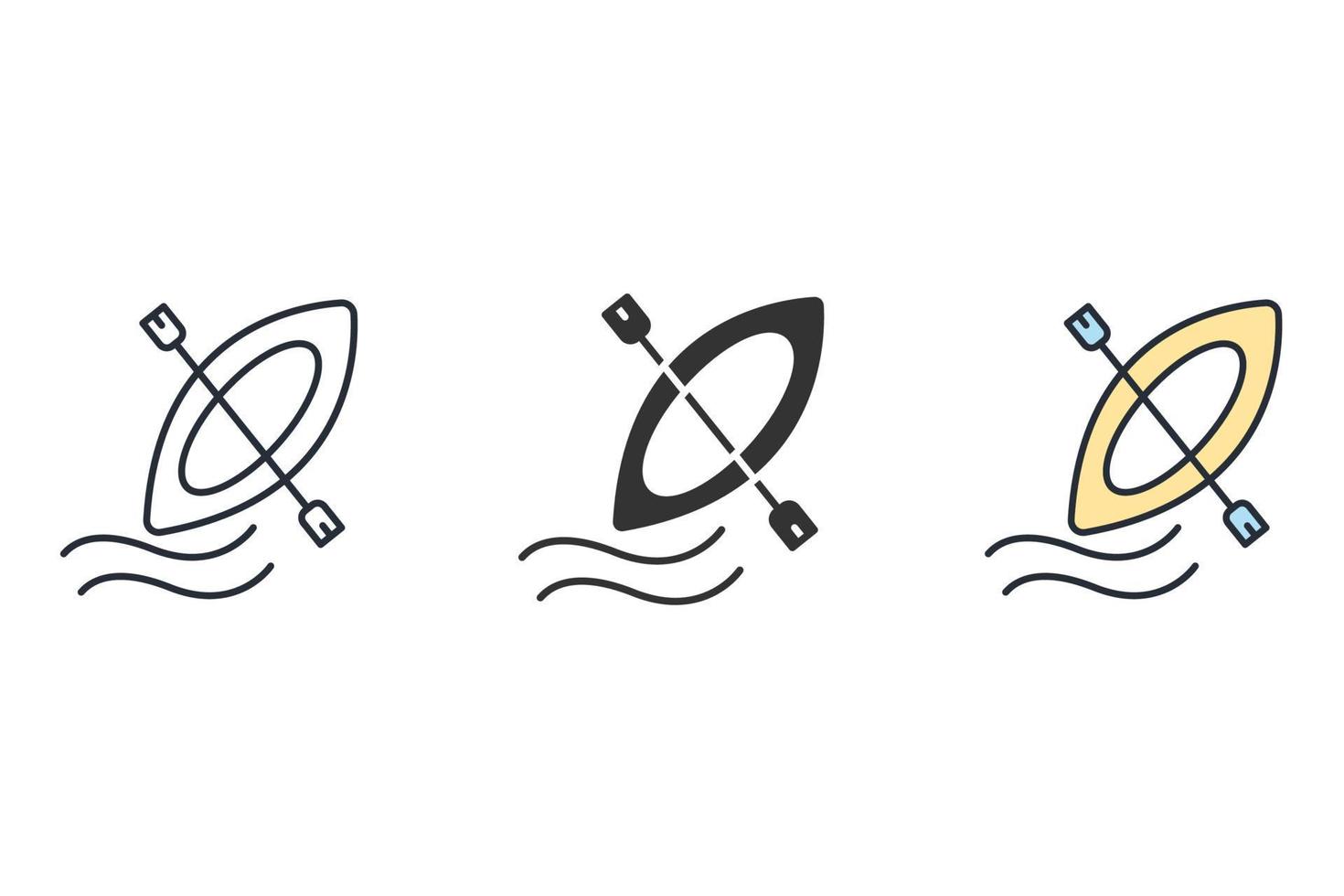 Canoe icons  symbol vector elements for infographic web