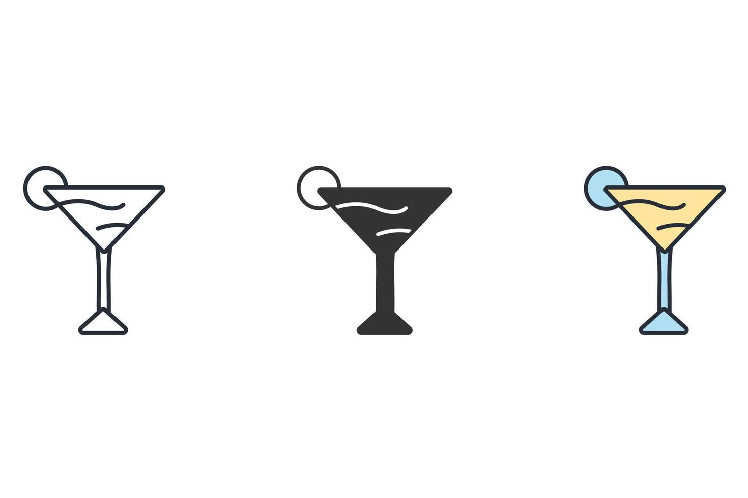 Cocktail icons  symbol vector elements for infographic web