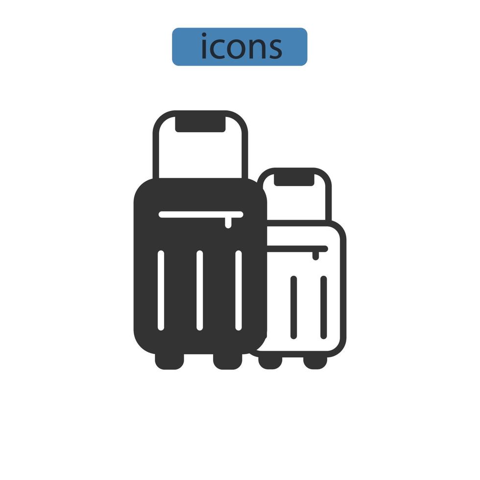 suitcase icons set . suitcase pack symbol vector elements for infographic web