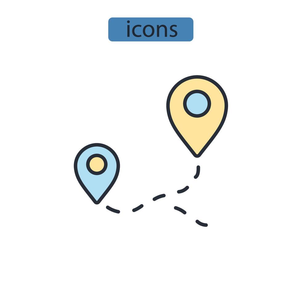 iconos de ruta símbolo elementos vectoriales para web infográfico vector