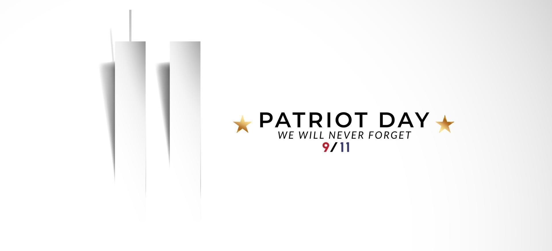 9 11 memorial day September 11.Patriot day NYC World Trade Center. We will never forget, the terrorist attacks of september 11. Paper art World Trade Center in craft style vector