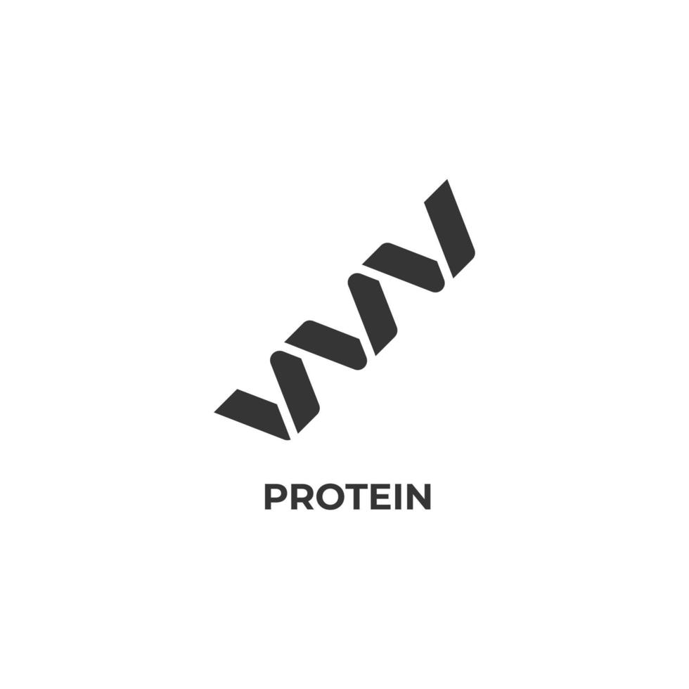 Vector sign of protein symbol is isolated on a white background. icon color editable.