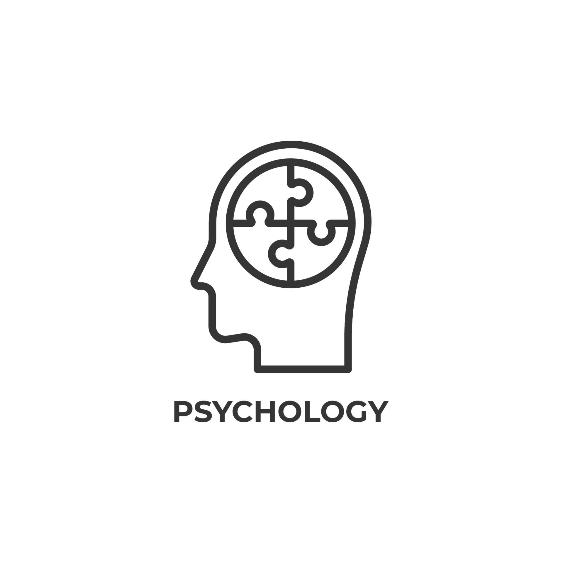 Vector sign of psychology symbol is isolated on a white background