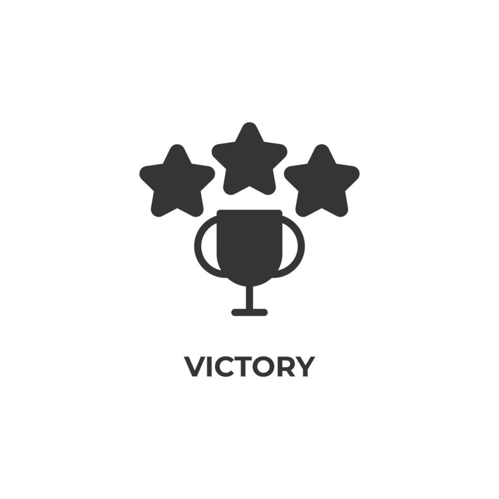 Vector sign of victory symbol is isolated on a white background. icon color editable.