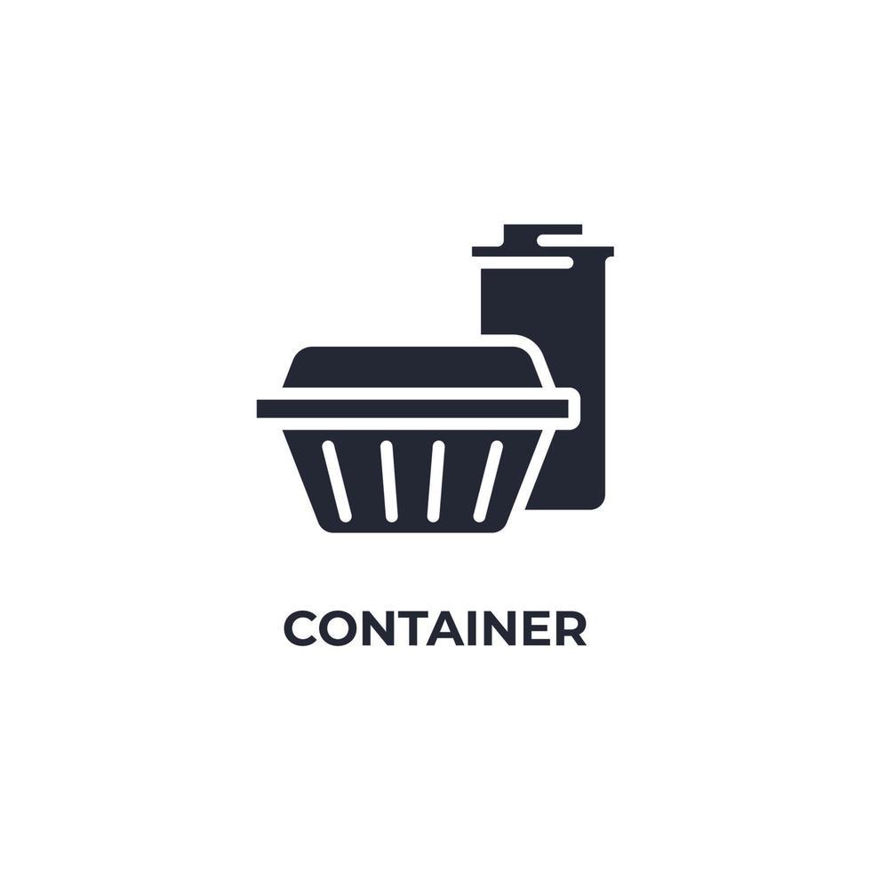 Vector sign of container symbol is isolated on a white background. icon color editable.