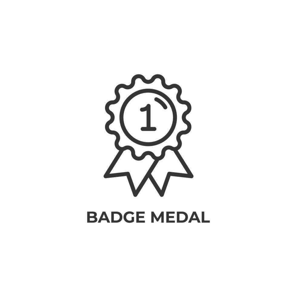 Vector sign of badge medal symbol is isolated on a white background. icon color editable.