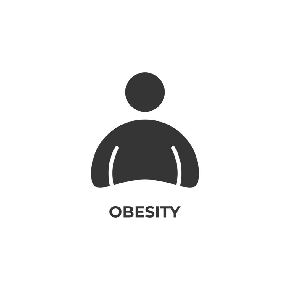 Vector sign of obesity symbol is isolated on a white background. icon color editable.