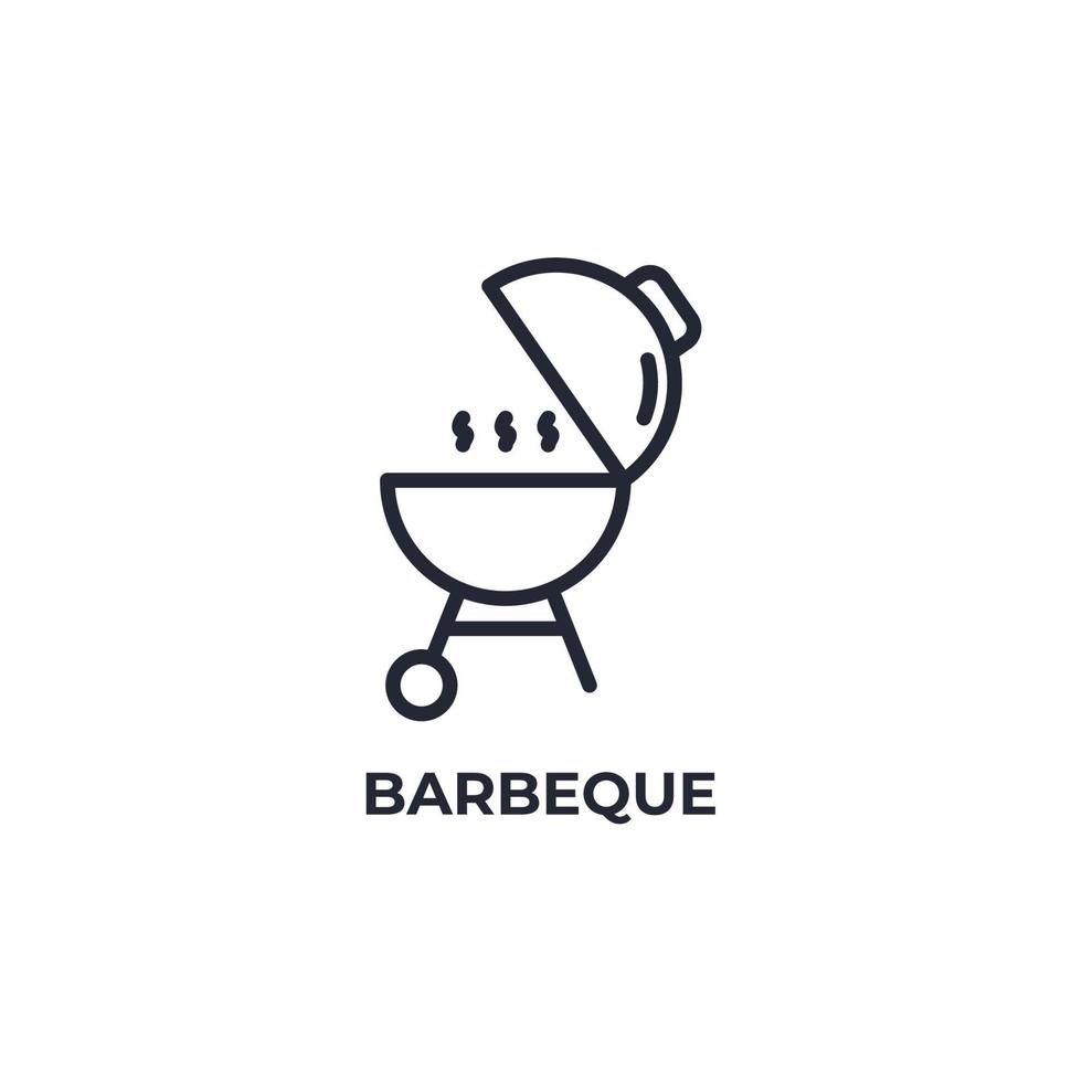 Vector sign of barbeque symbol is isolated on a white background. icon color editable.