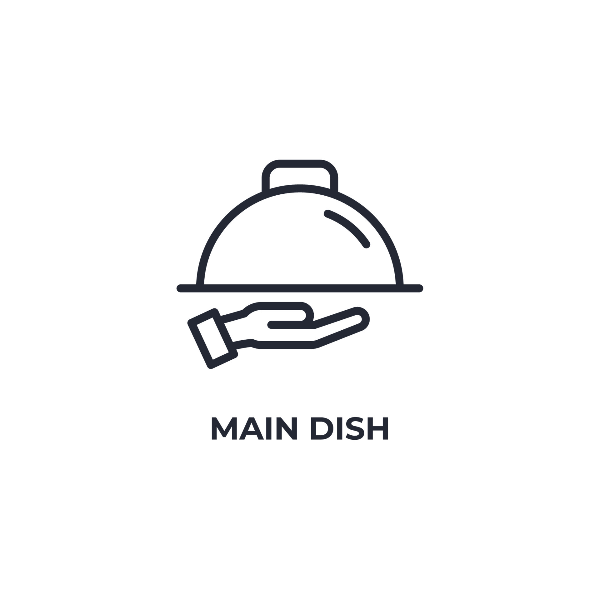 Vector sign of main dish symbol is isolated on a white background. icon