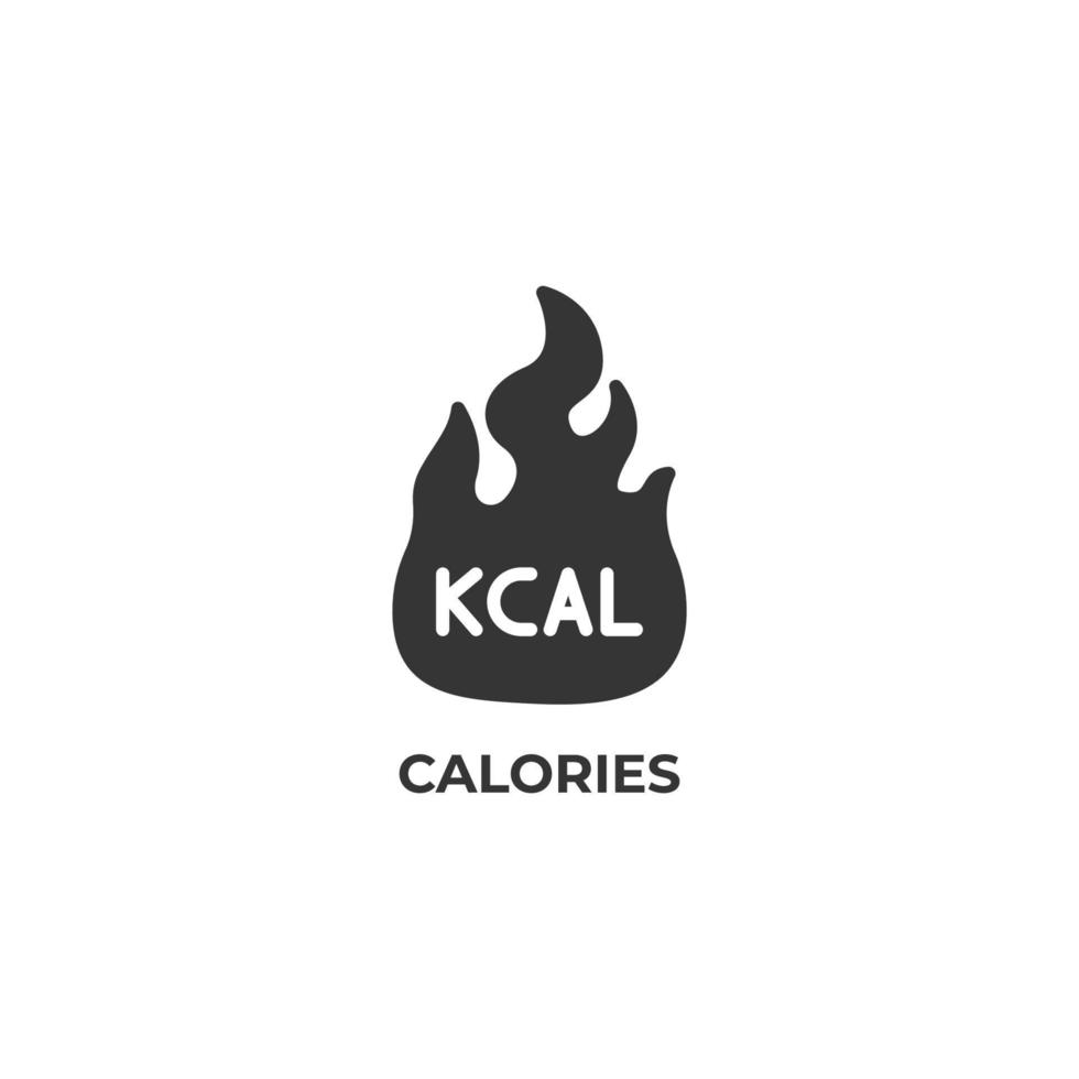 Vector sign of calories symbol is isolated on a white background. icon color editable.