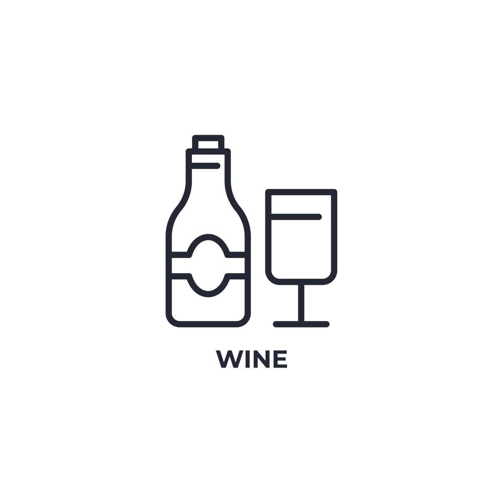 Vector sign of wine symbol is isolated on a white background. icon color editable.