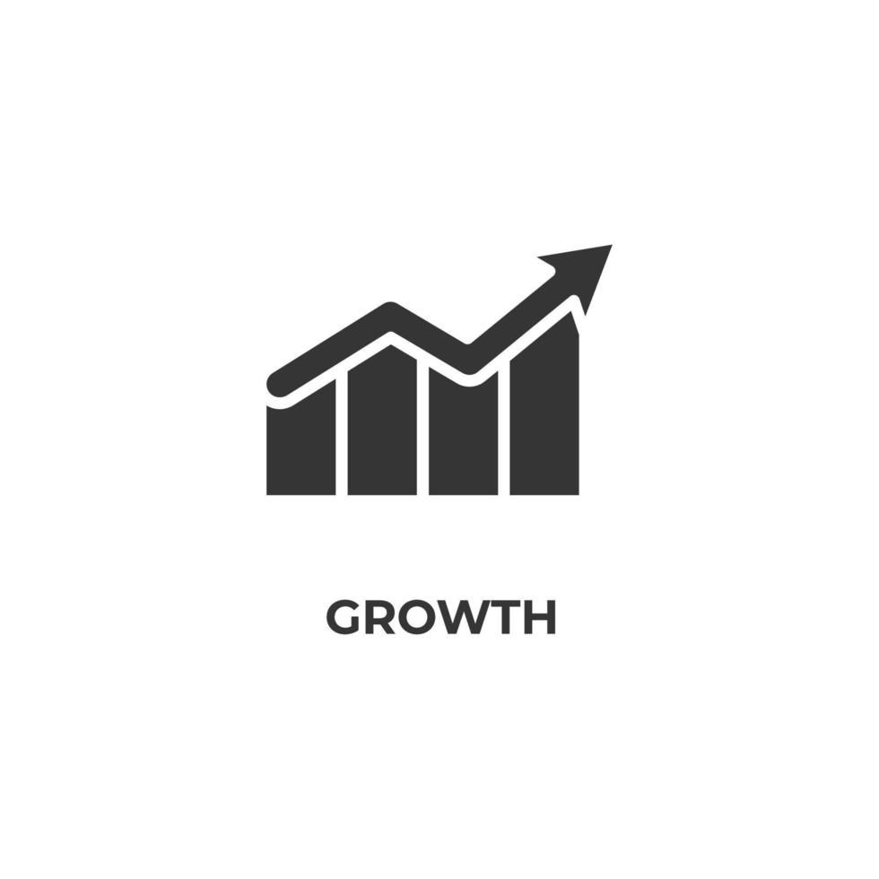 Vector sign of growth symbol is isolated on a white background. icon color editable.