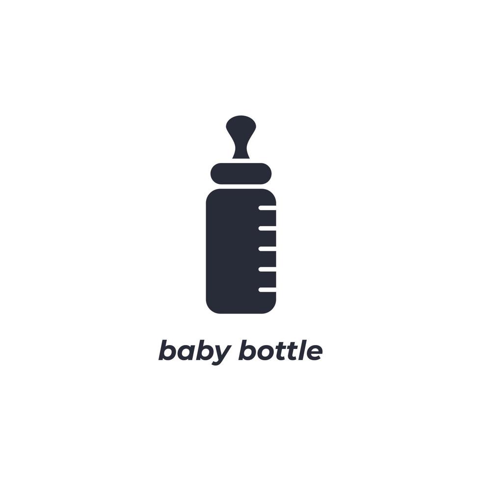 Vector sign of baby bottle symbol is isolated on a white background. icon color editable.