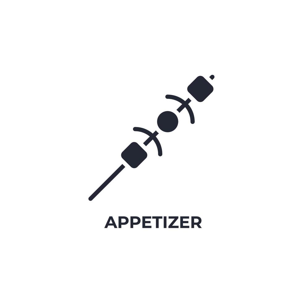 el signo vectorial del símbolo del aperitivo está aislado en un fondo blanco. color de icono editable. vector