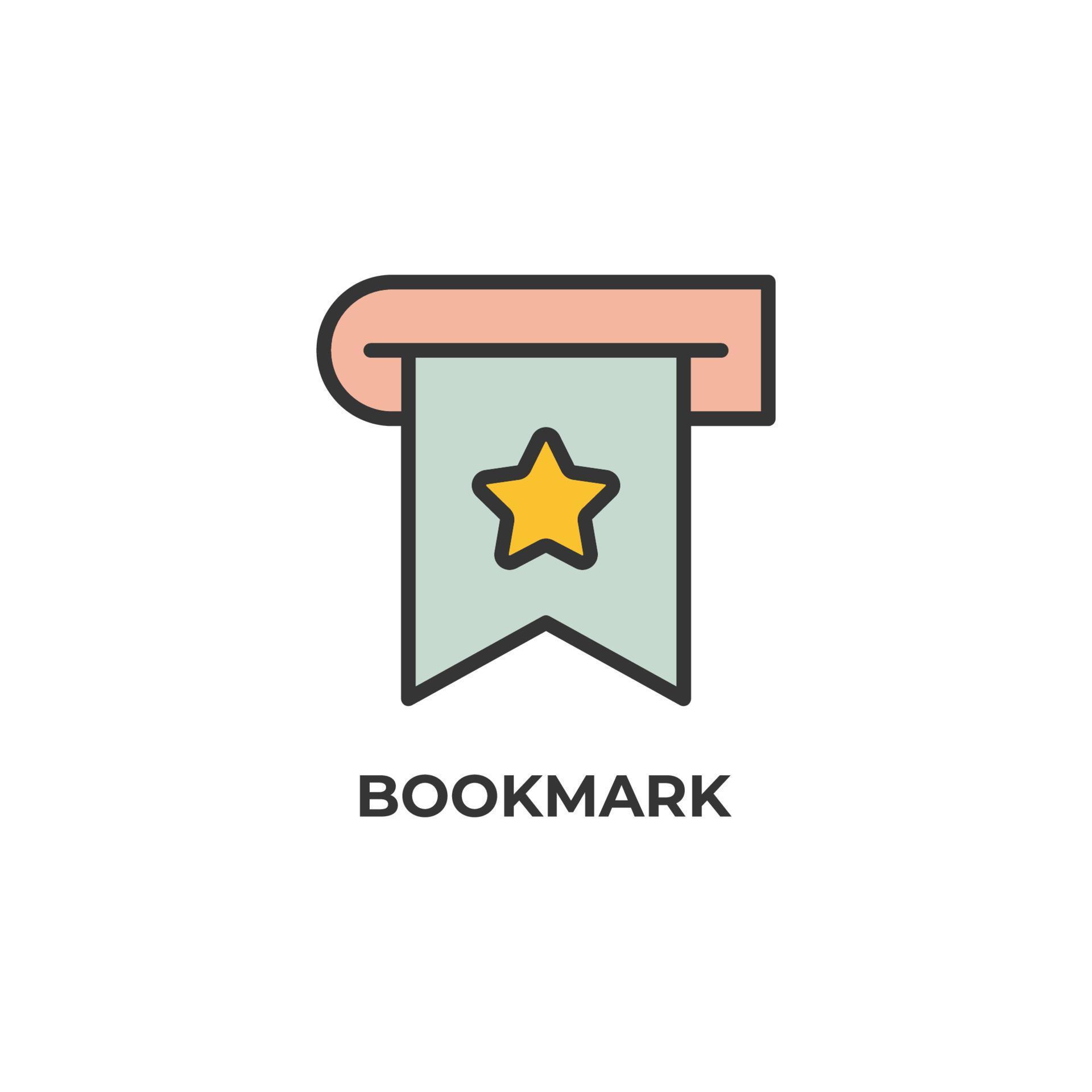 Vector sign of bookmark symbol is isolated on a white background. icon