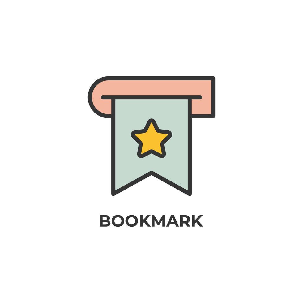 Vector sign of bookmark symbol is isolated on a white background. icon color editable.