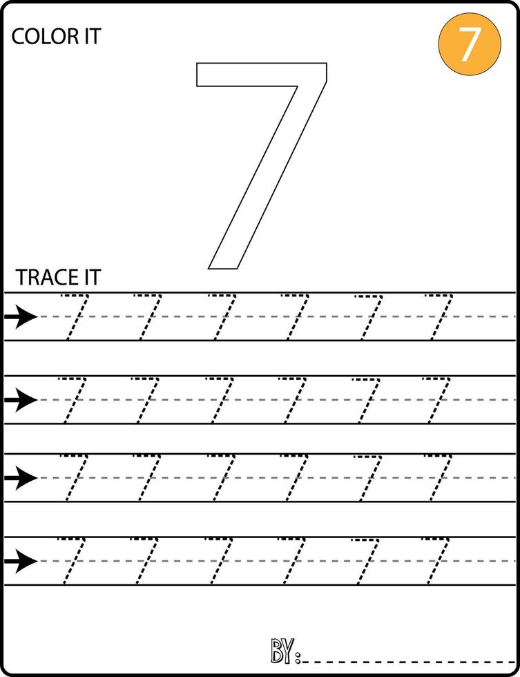 Handwriting Numbers tracing pages for writing numbers Learning numbers, Numbers tracing worksheet for kindergarten vector