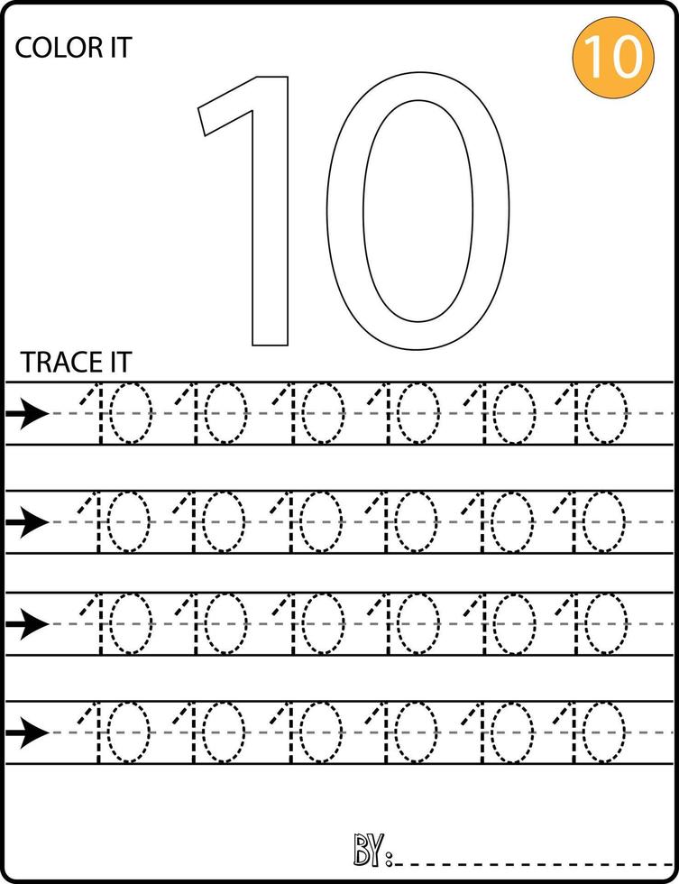 Handwriting Numbers tracing pages for writing numbers Learning numbers, Numbers tracing worksheet for kindergarten vector