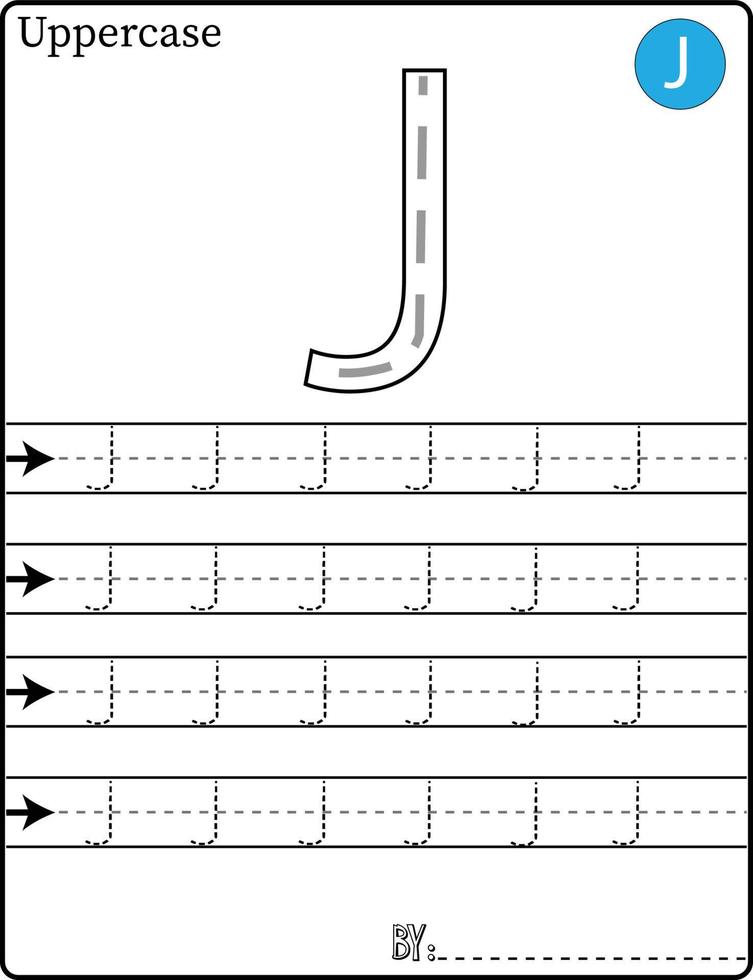 ALPHABET TRACING LETTERS STEP BY STEP A-Z Write the letter Alphabet Writing lesson for children vector