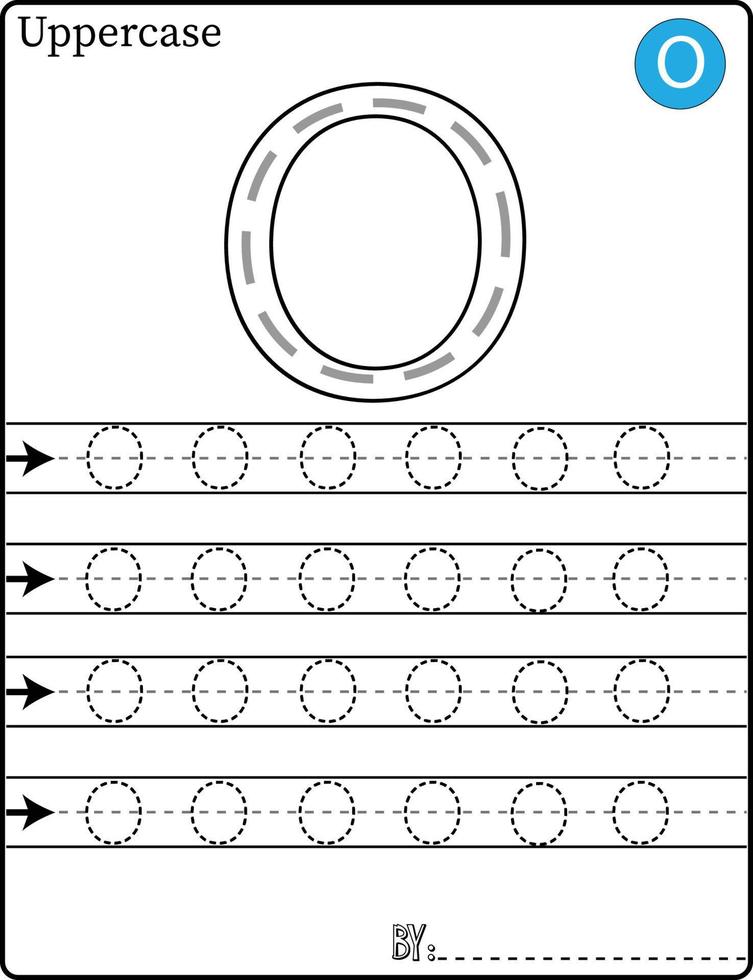 ALPHABET TRACING LETTERS STEP BY STEP A-Z Write the letter Alphabet Writing lesson for children vector