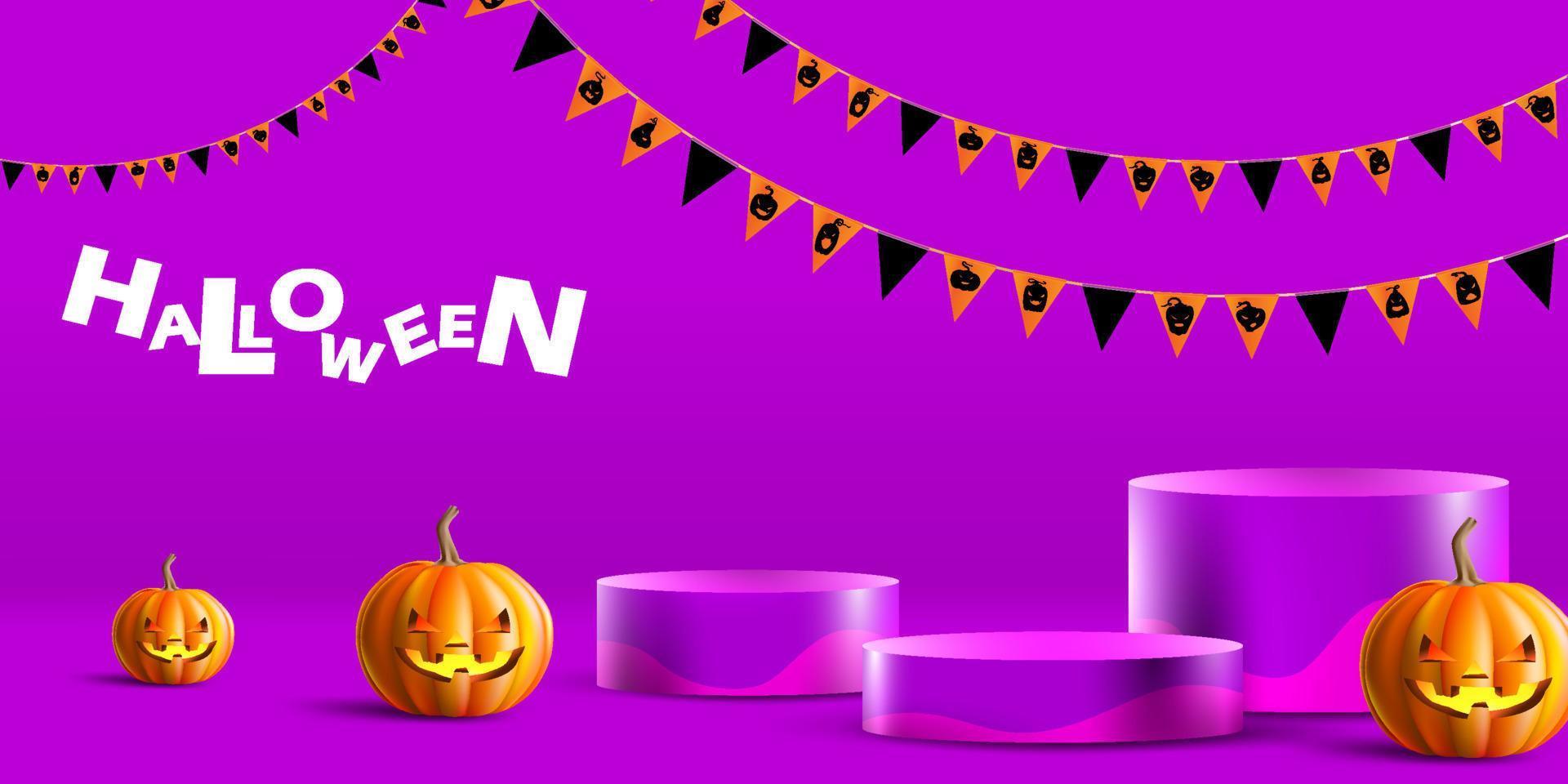 Podium for halloween event . use for display show and stage for promo or discount vector
