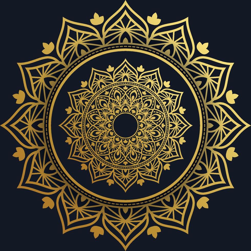 luxury ornamental mandala design background in gold color. vector