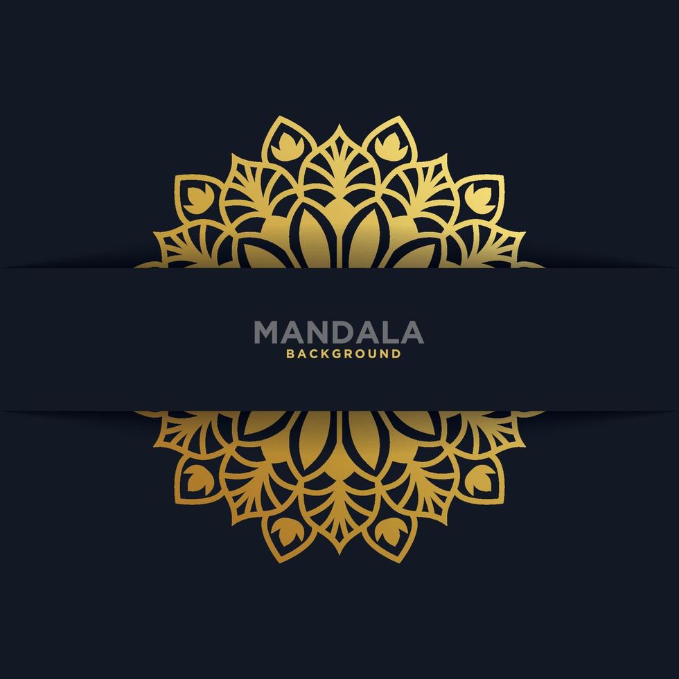 luxury ornamental mandala design background in gold color. vector