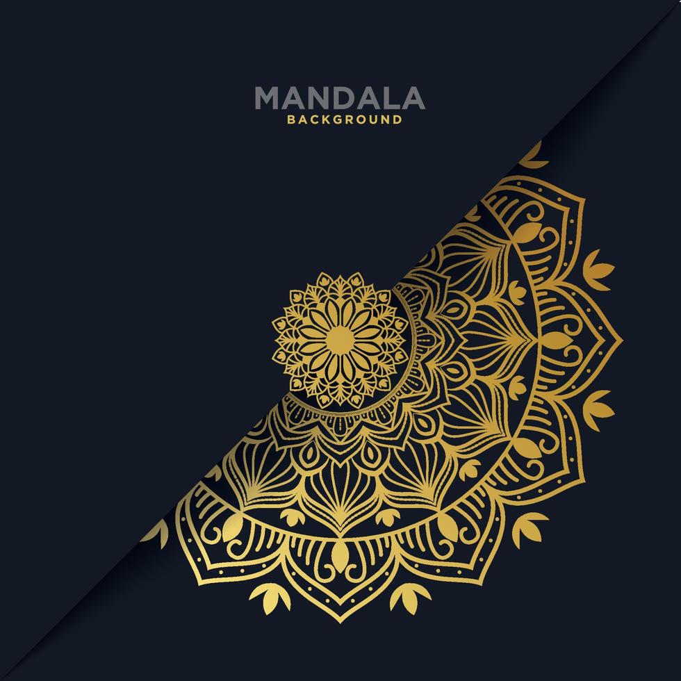 fondo de diseño de mandala ornamental de lujo en color dorado. vector