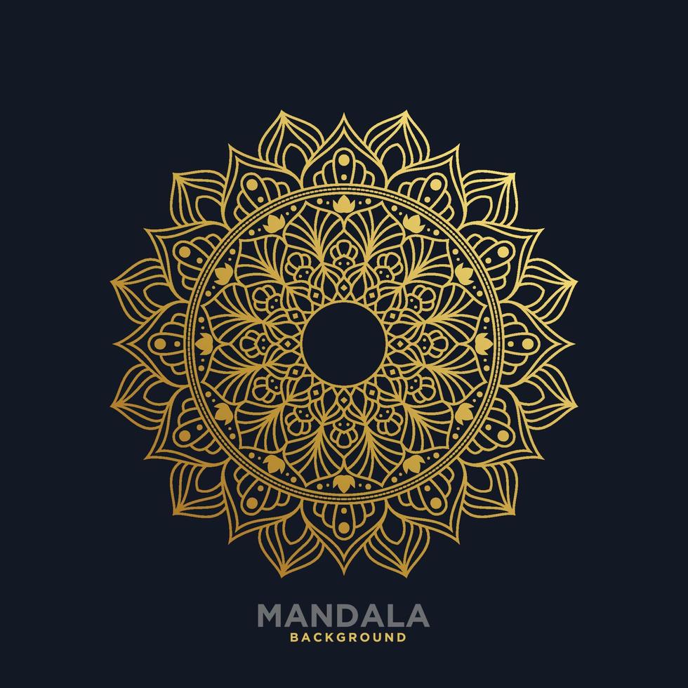 luxury ornamental mandala design background in gold color. vector