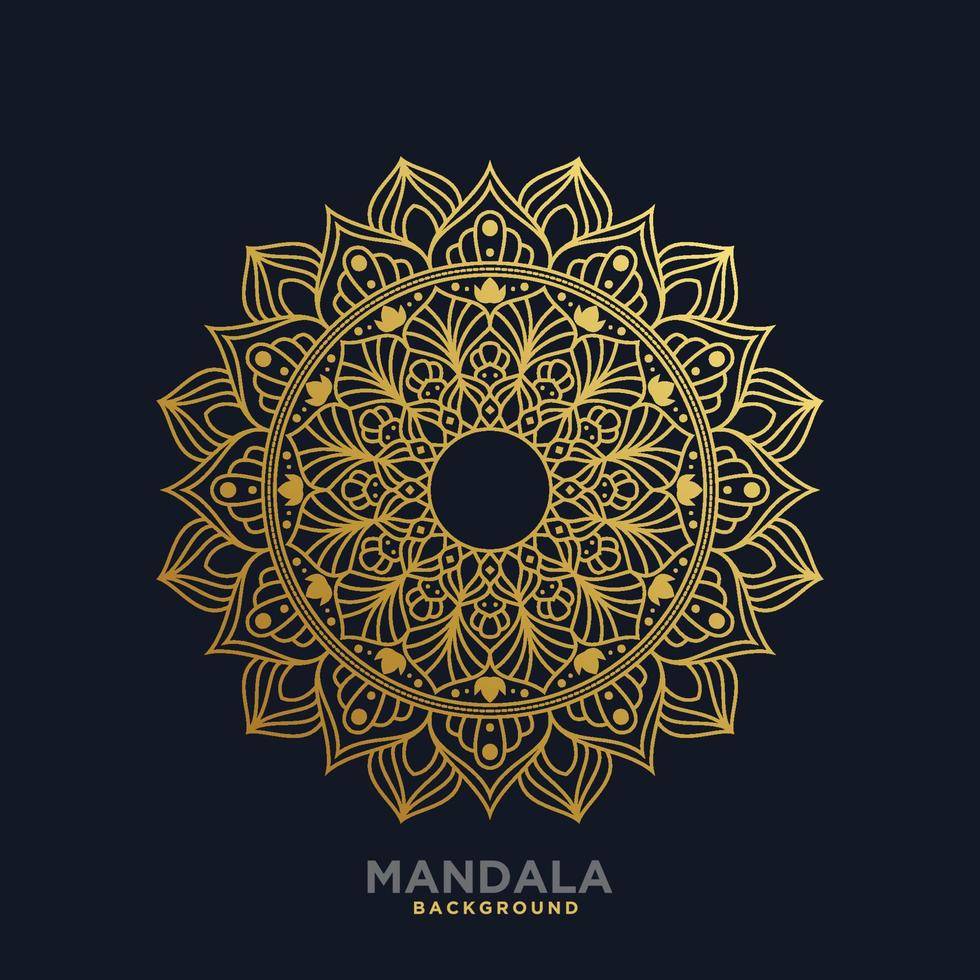 fondo de diseño de mandala ornamental de lujo en color dorado. vector