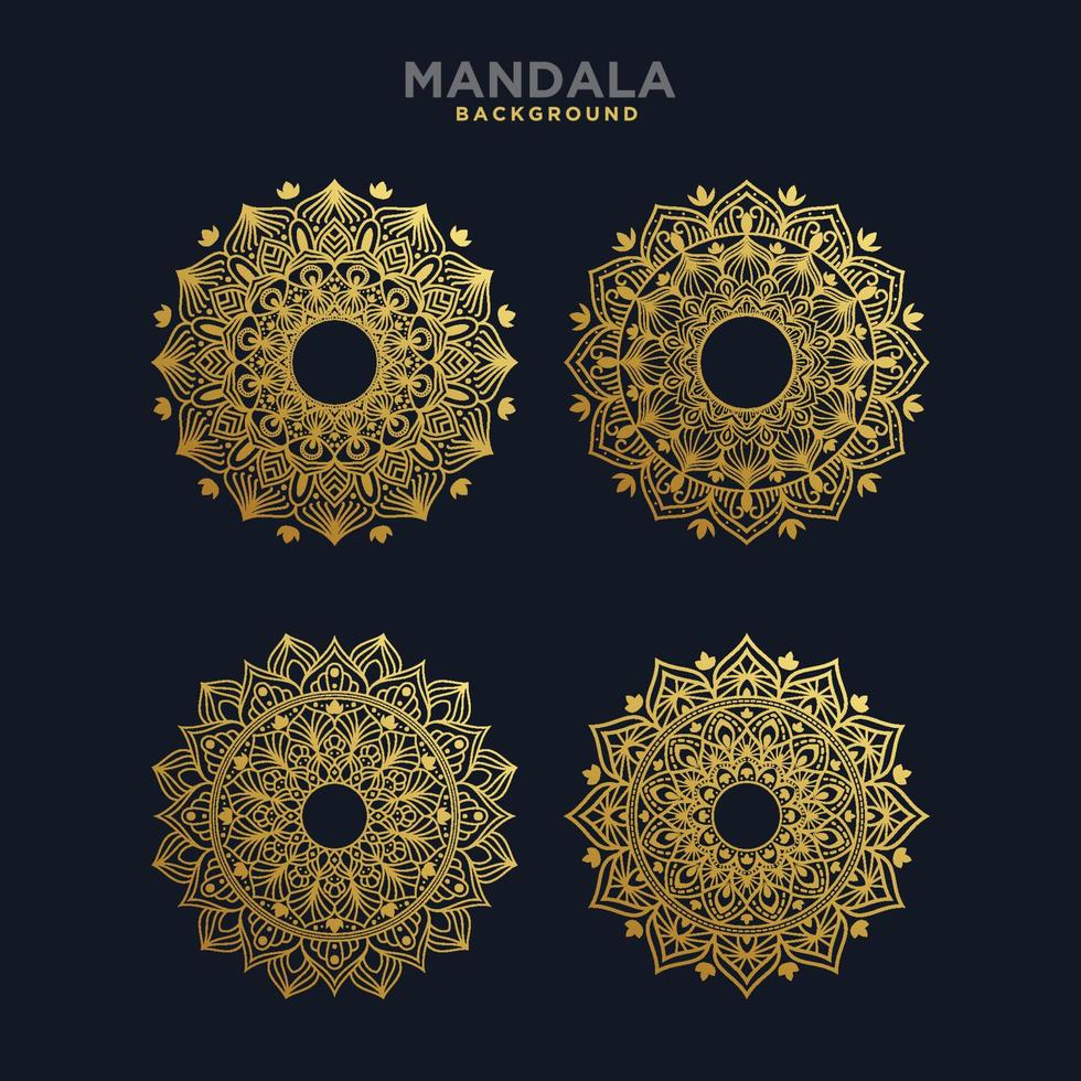 luxury ornamental mandala design background in gold color. vector