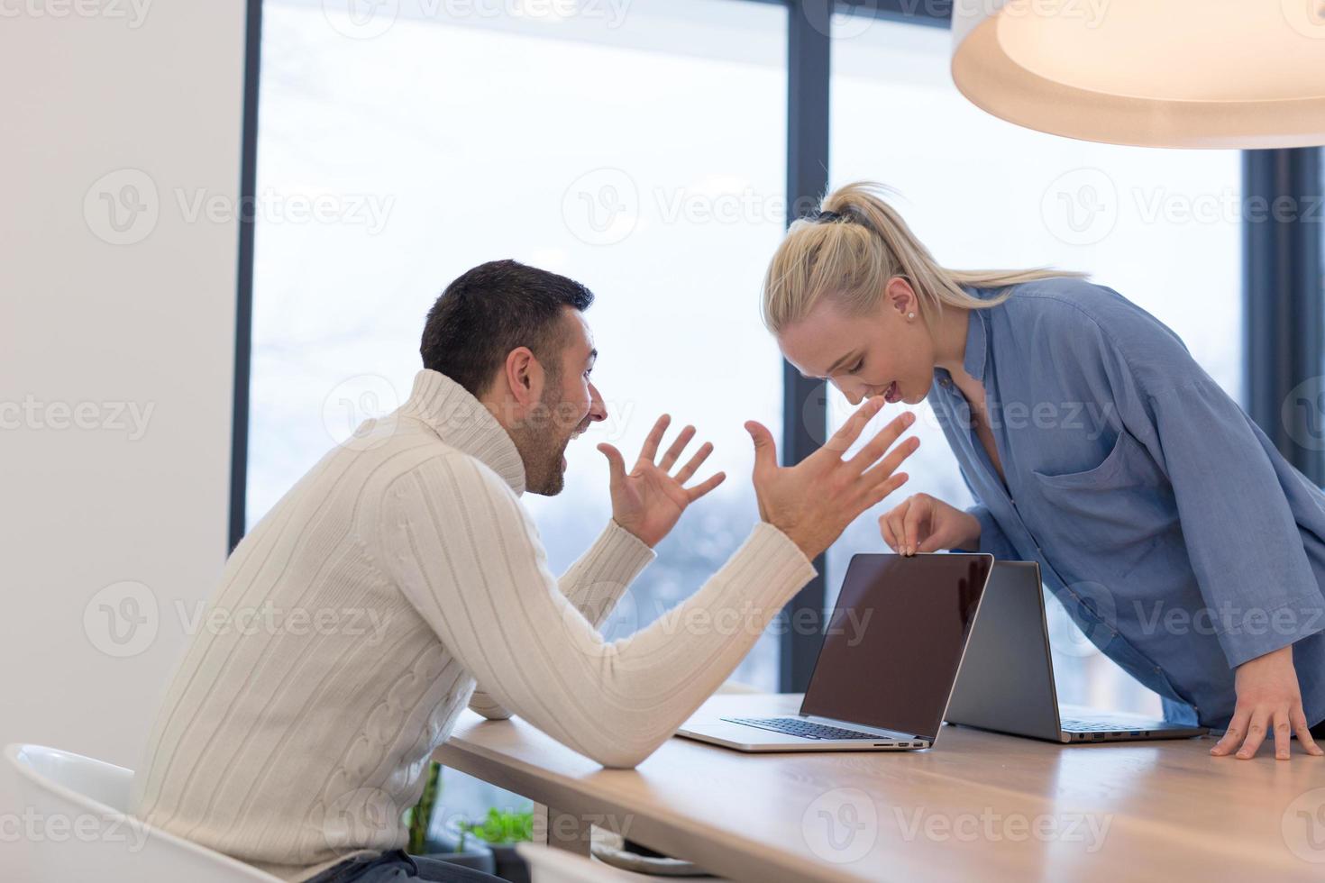 Startup Business Team At A Meeting at modern office building photo