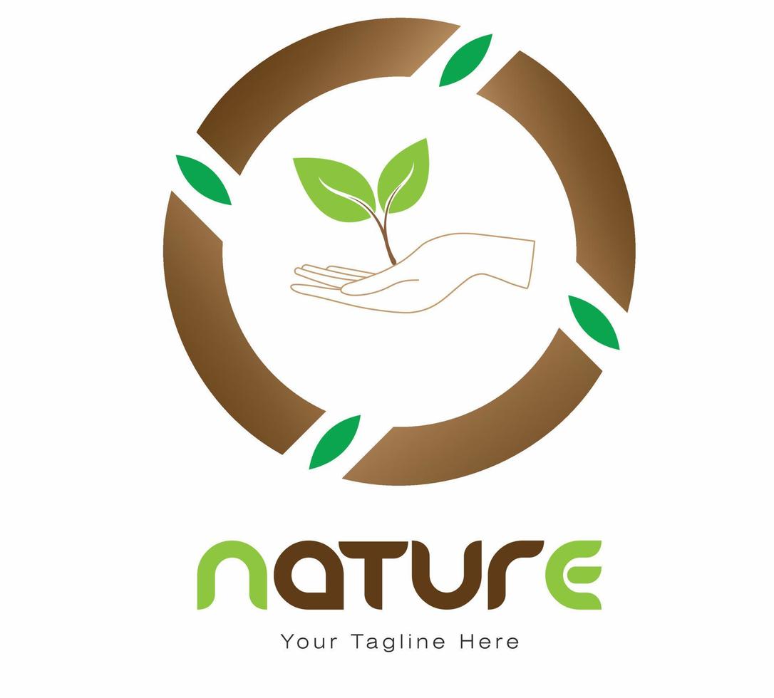 logotipo de naturaleza logotipo de marketing ecológico logotipo de agricultura logotipo de ilustración de vector verde ecológico