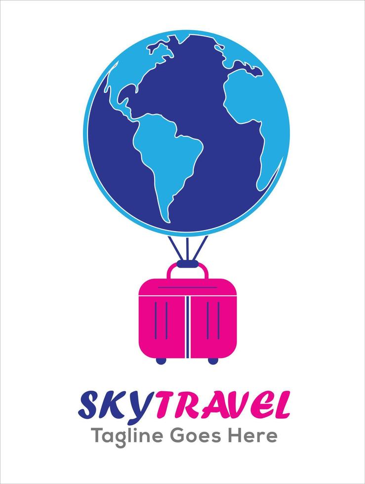 Travel company logo fly international airplane world travelling logo vector