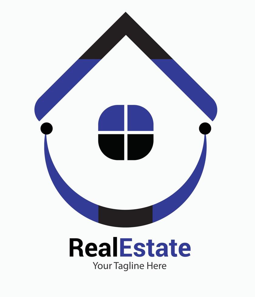 Real estate logo construction logo happy house vector illustration