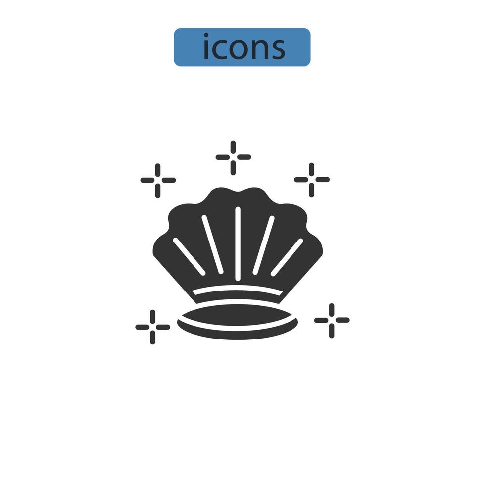 Shell icons  symbol vector elements for infographic web