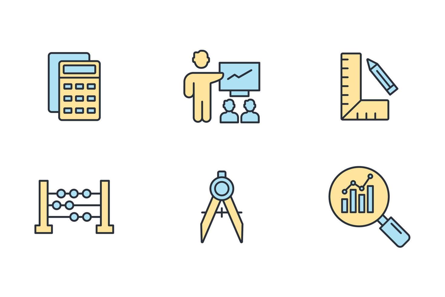 mathematics  icons set . mathematics  pack symbol vector elements for infographic web