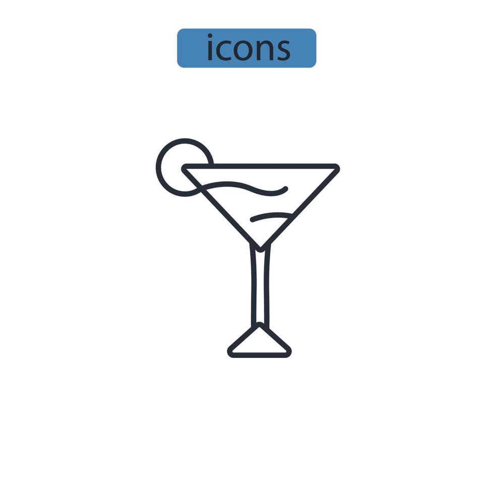 Cocktail icons symbol vector elements for infographic web 10355774 Vector Art at Vecteezy