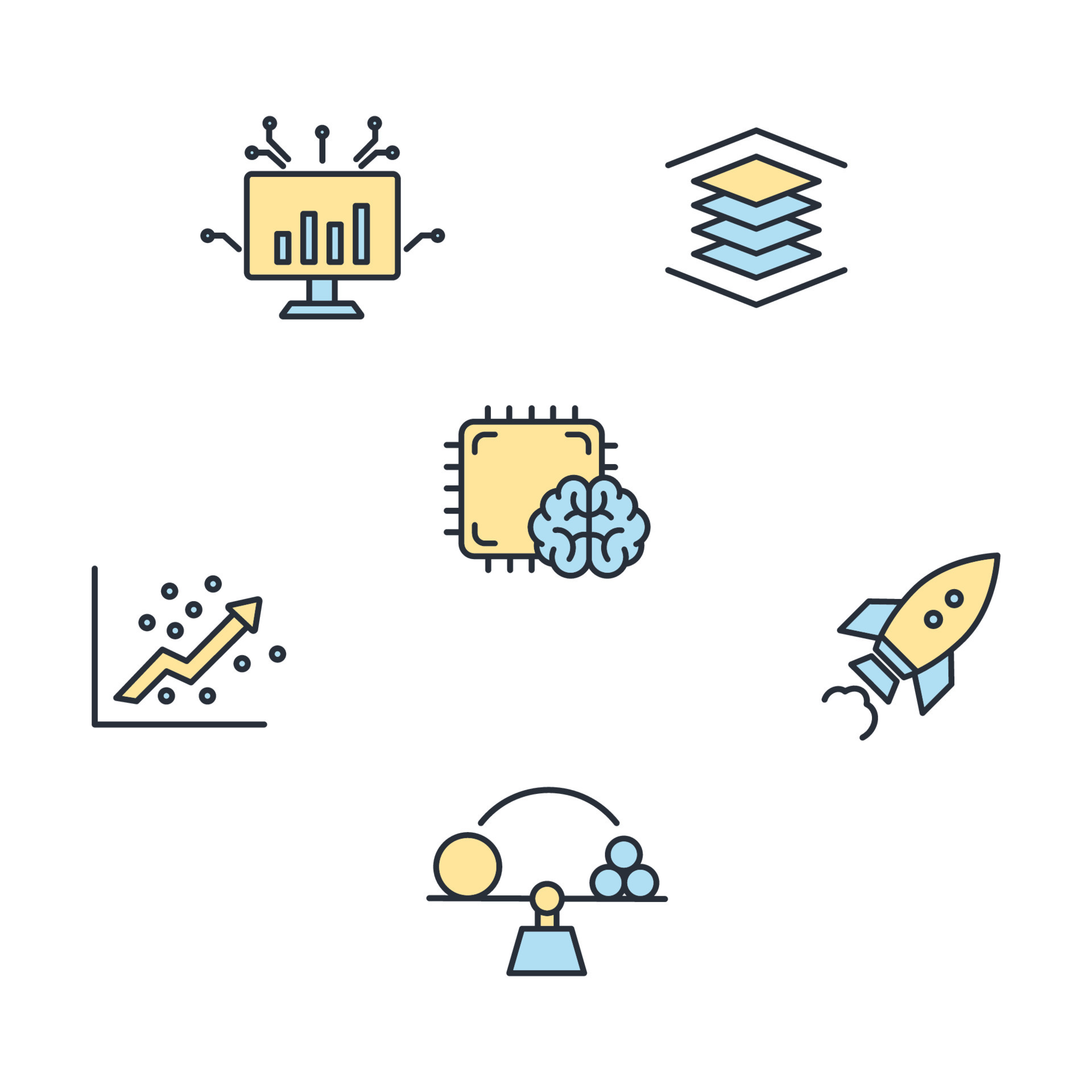 machine learning icons set . machine learning pack symbol vector ...