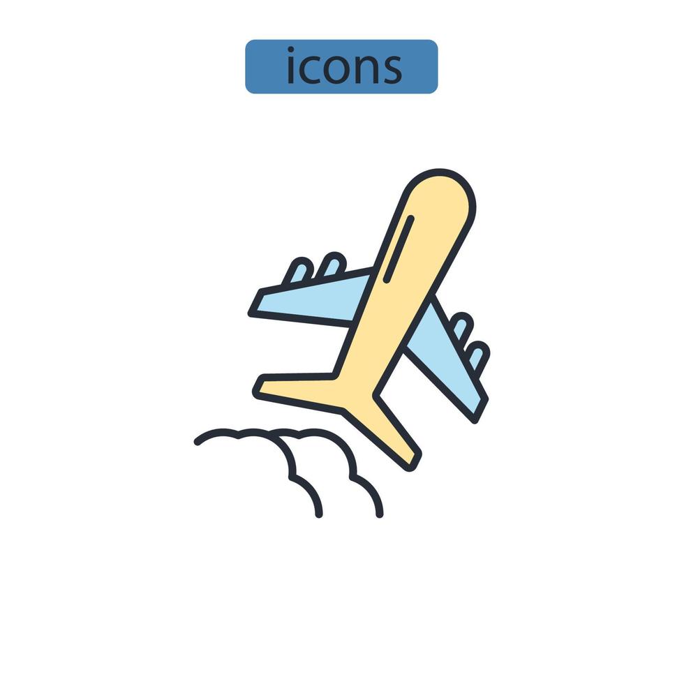 iconos de avión símbolo elementos vectoriales para web infográfico vector