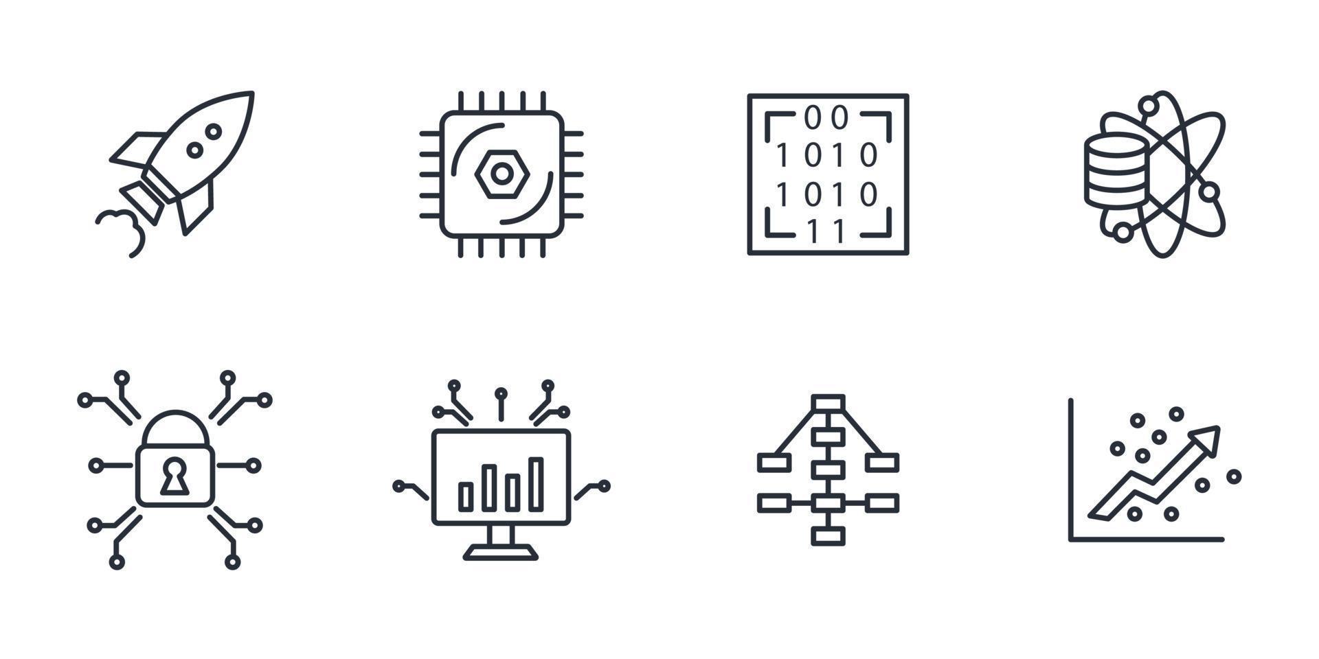 machine learning icons set . machine learning pack symbol vector elements for infographic web