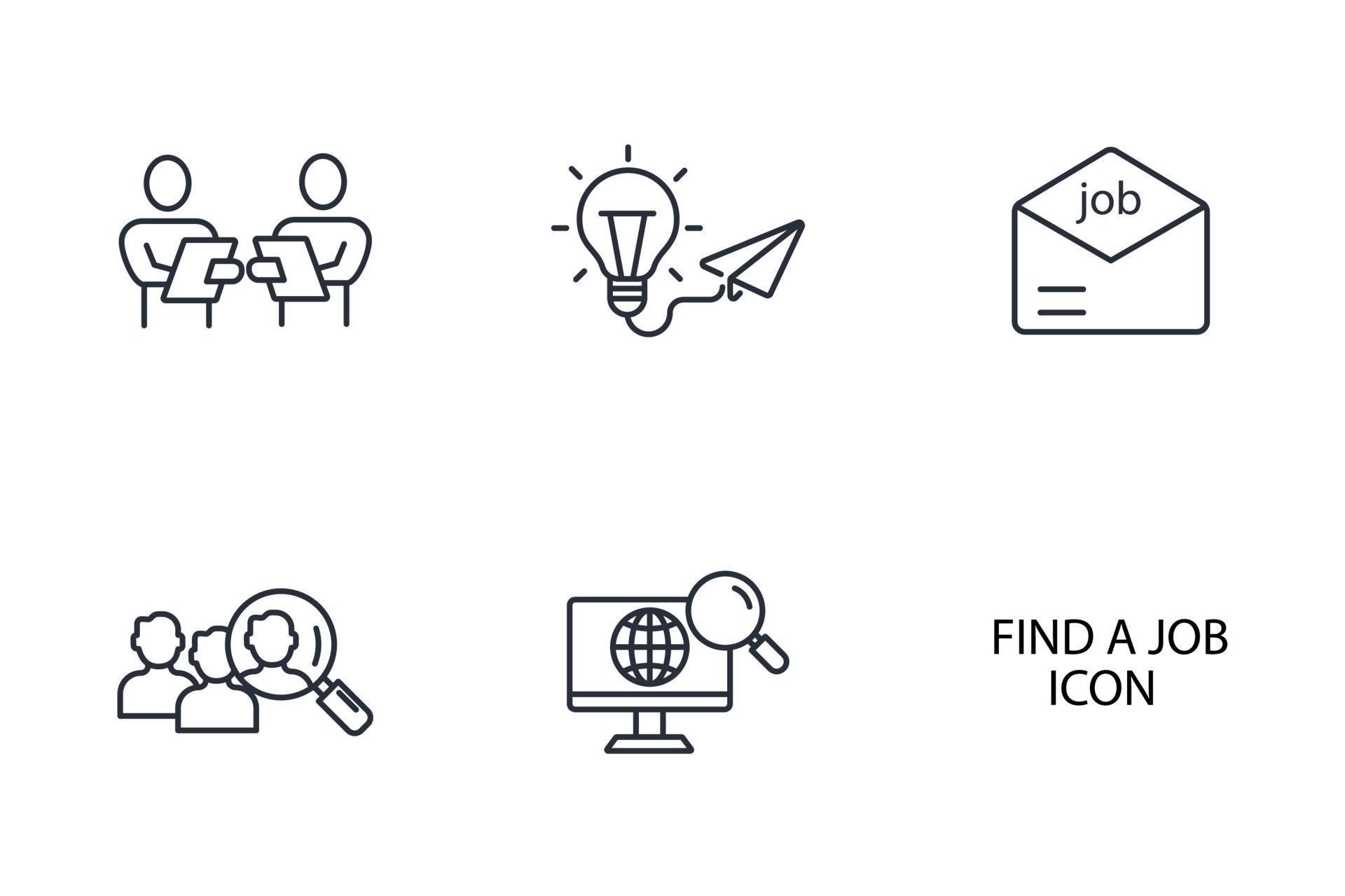 find a job icons set . find a job pack symbol vector elements for