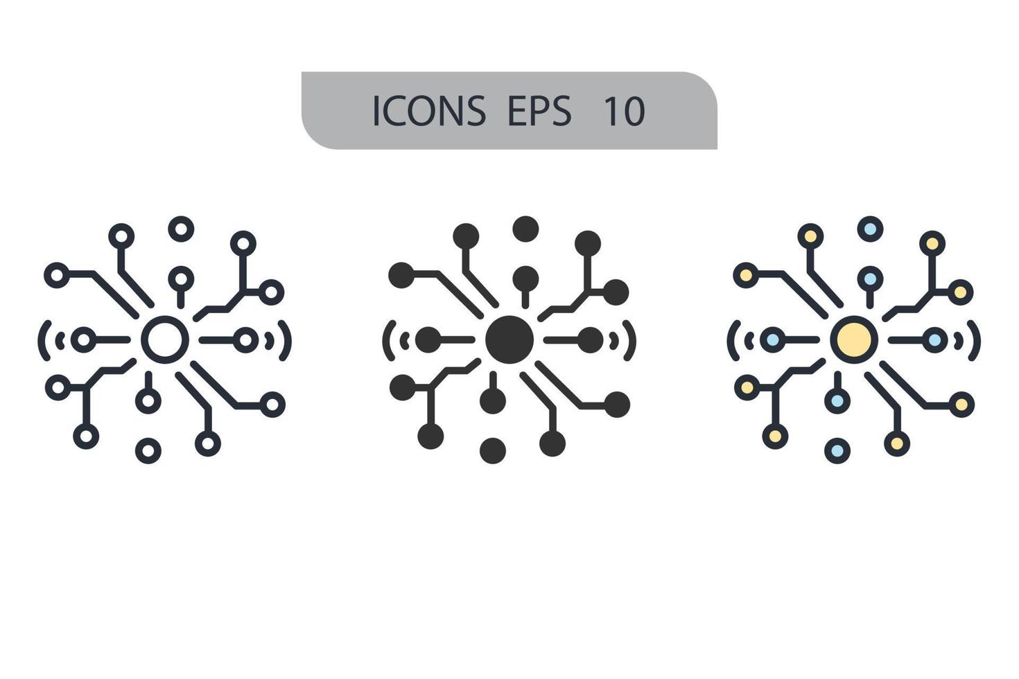 iconos de redes neuronales simbolizan elementos vectoriales para web infográfico vector