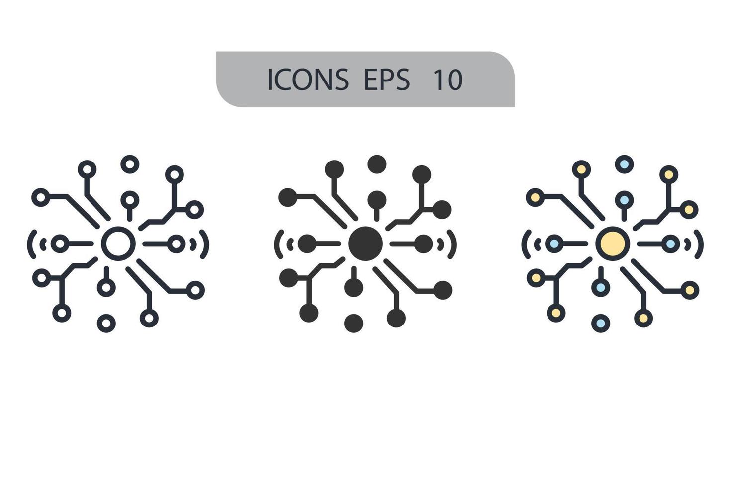 neural networks icons  symbol vector elements for infographic web