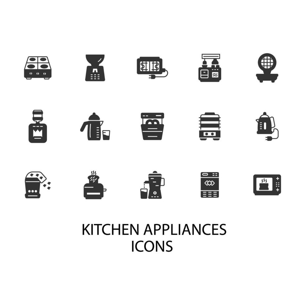 kitchen appliances icons  symbol vector elements for infographic web