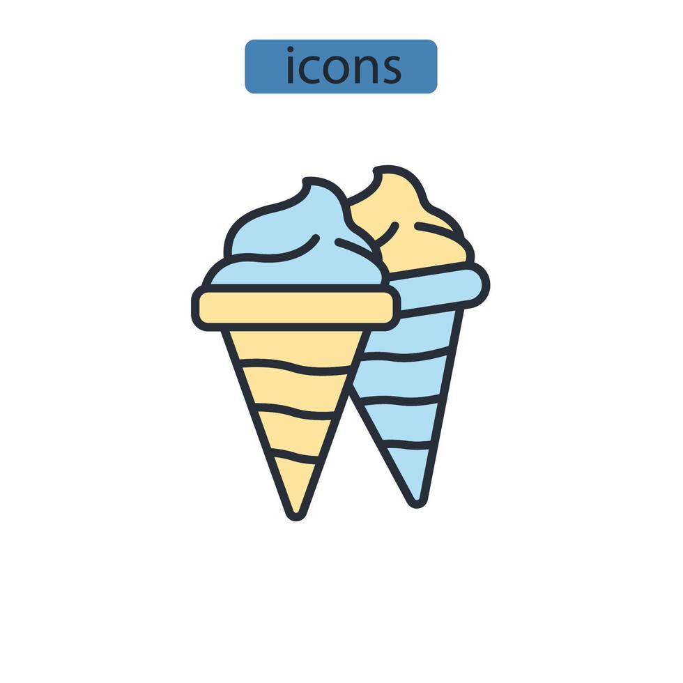 iconos de helado símbolo elementos vectoriales para web infográfico vector