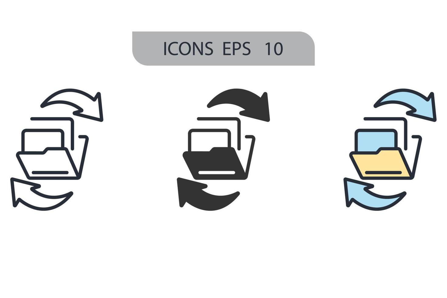 compartir archivos iconos símbolo elementos vectoriales para infografía web vector